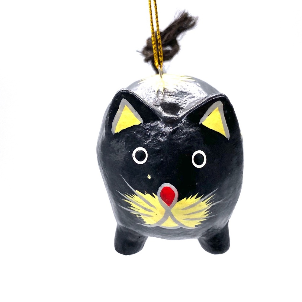Monkey Business Cat Hand Carve Cat Bola Christmas Ornaments